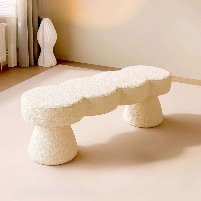 

European-style Household Shoe-changing Stool Two Materials Are Available Comfortable Bedroom Bed End Stool Kitchen Dining Chair