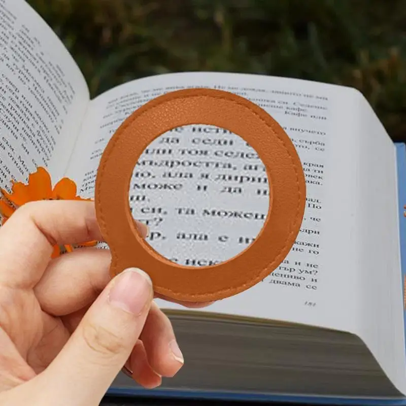 Neck Wear Mini Magnifying Glass With Leather Holder Portable Magnifier And Nature Exploration Toys For Inspection Reading Maps