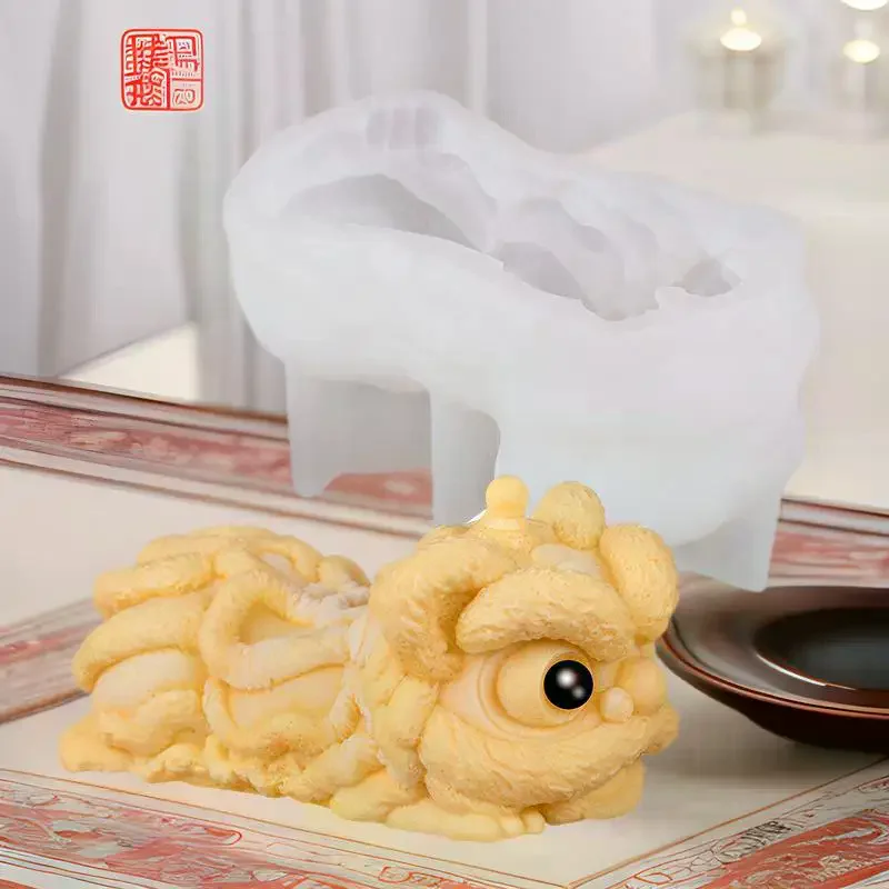 Milk Jelly Silicone Cake Mold 3D Pudding Lion Dance Pig Silicone Mould Home Baking Dessert Decoration Accessories