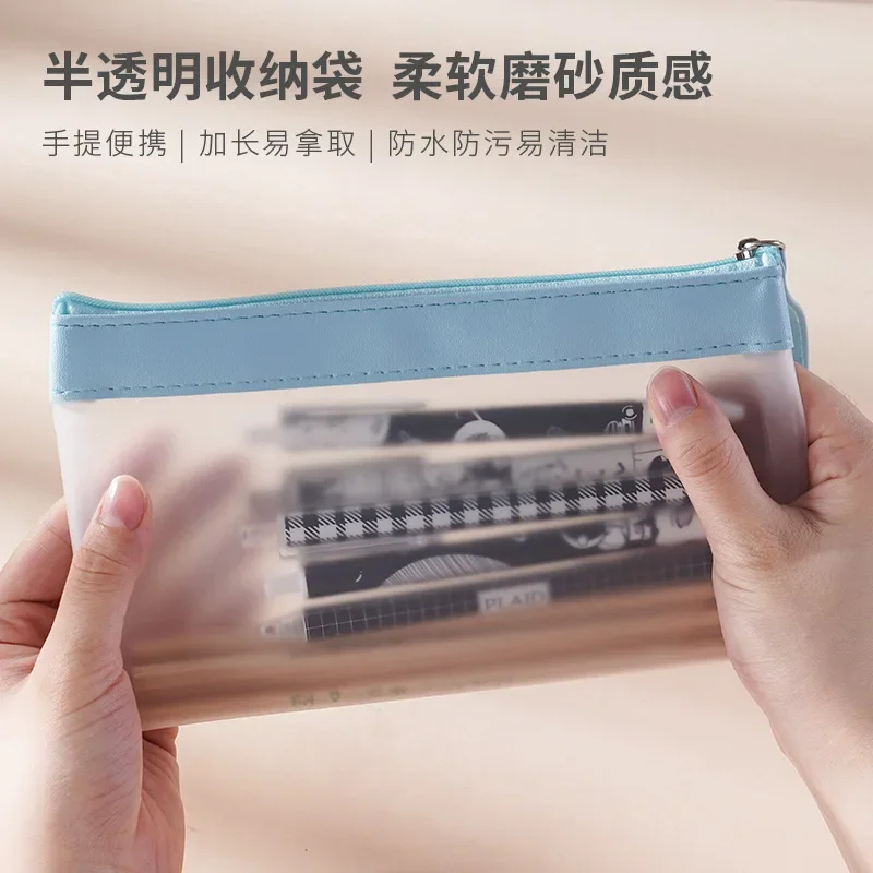 Zipper Storage Bags Document Bag Waterproof Zip Pouch File Folders A4 A5 A6 School Office Supplies Pencil Case Organizer