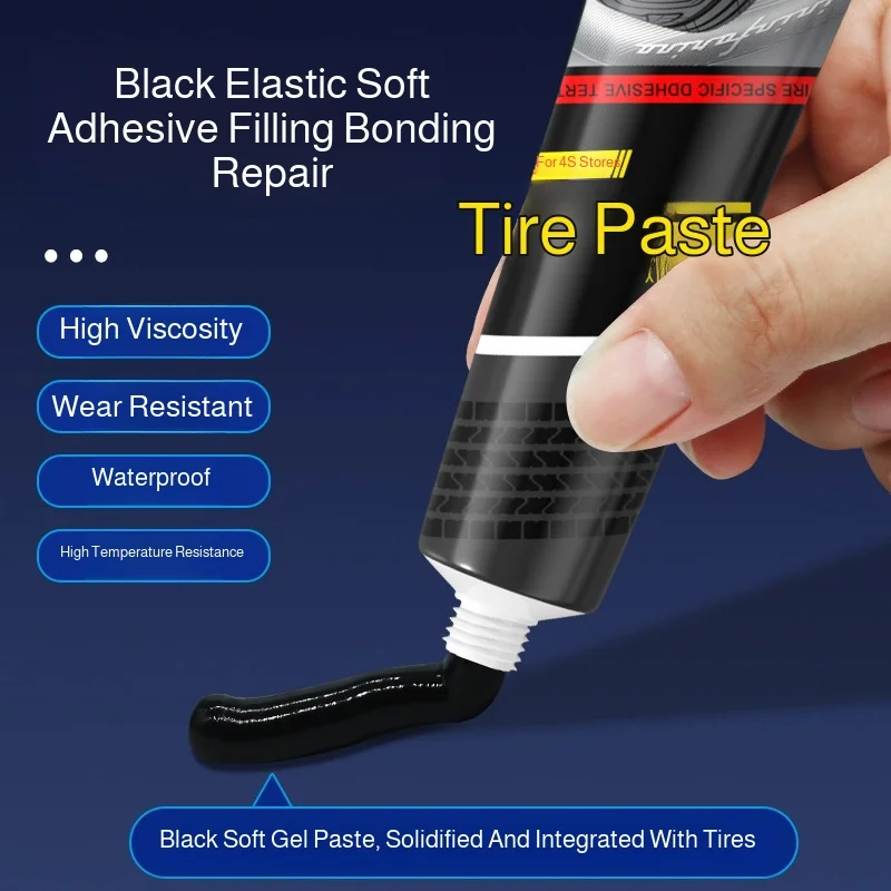 Car Tire Repair Glue  Black Strong  Instant Glues Wear-resistant Non-corrosive Adhesive Glue  Motorcycle Bicycle Tire Repairing