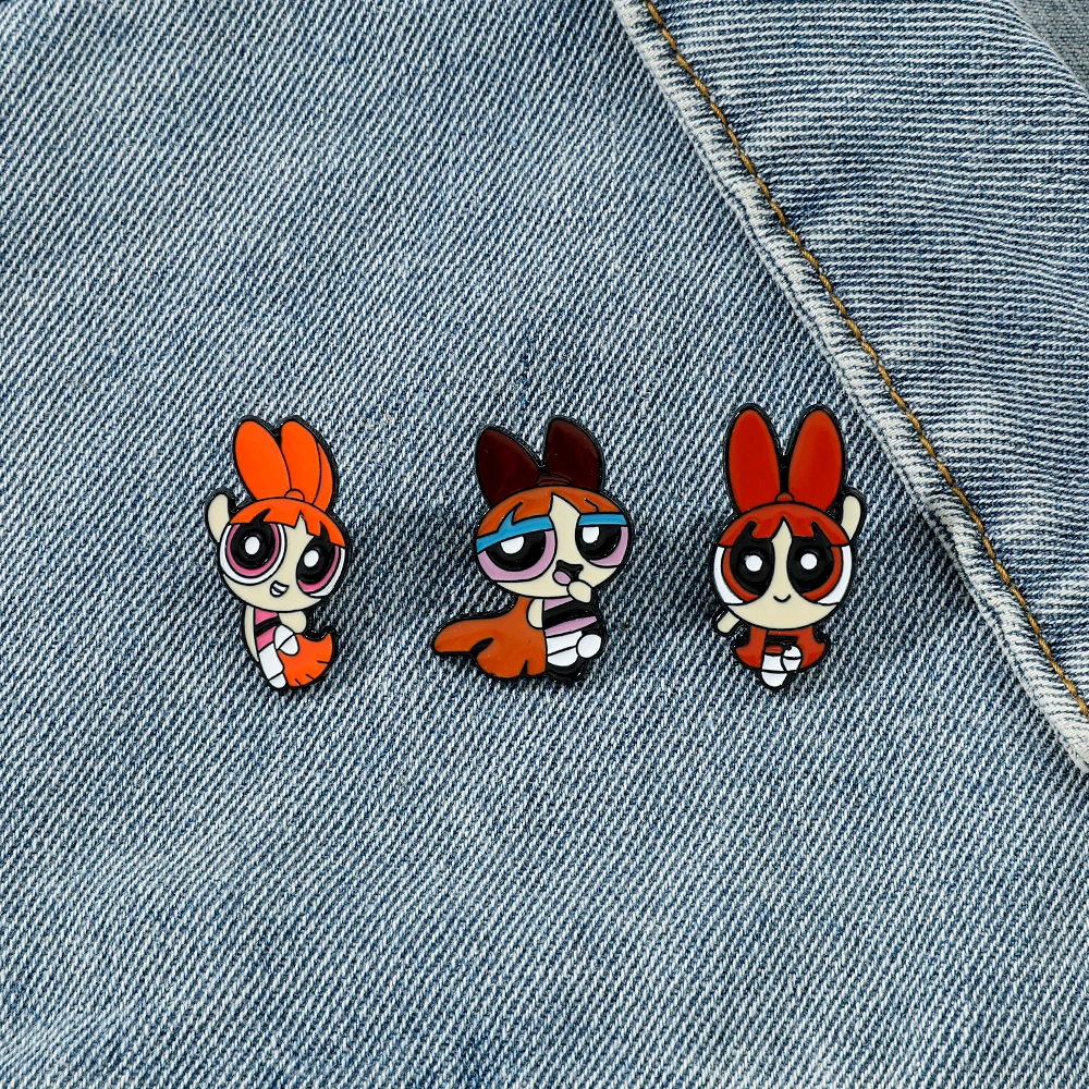 The Powerpuff Girls Lapel Pin Anime Badges on Backpack Metal Enamel Brooch Cartoon Jewelry Clothing Accessories Gifts image 5