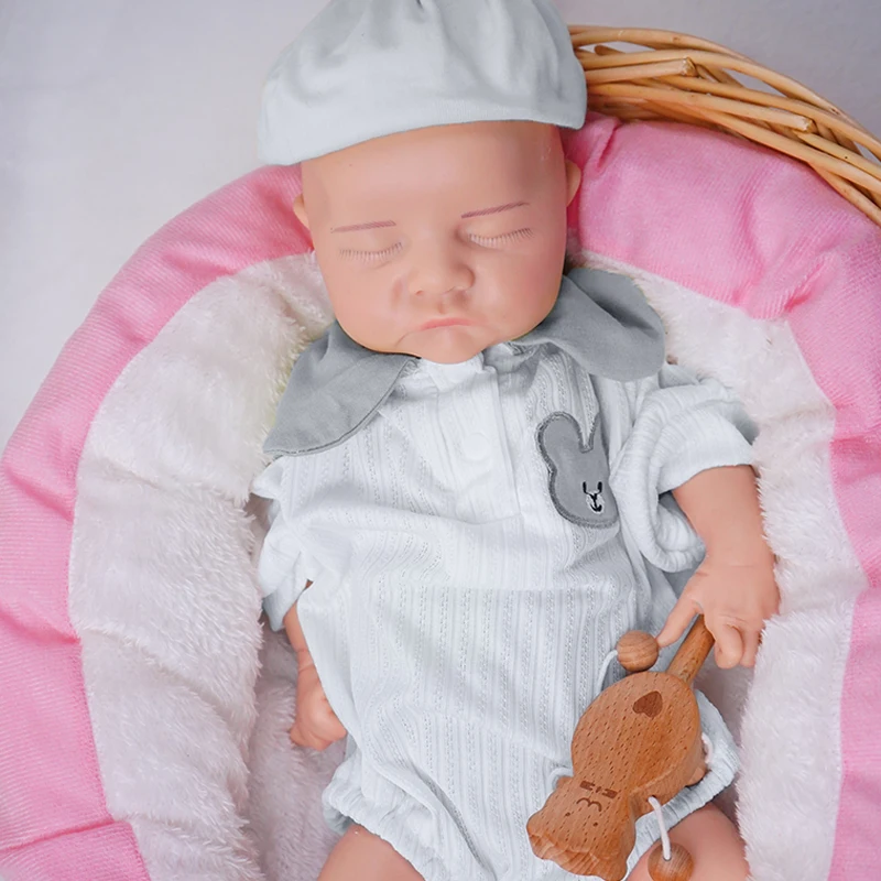 

18-дюймовая реалистичная силиконовая дискета Reborn для всего тела, 5,6 фунта, кукла для новорожденных с открытым ртом