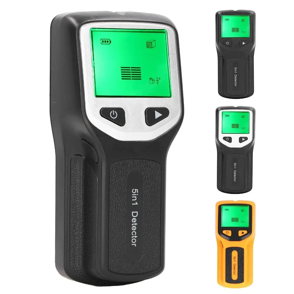 เครื่องมือค้นหาสายไฟฟ้าแรงดัน AC พร้อมจอ LCD แสดงผล ตรวจวัดโลหะ เครื่องสแกนผนังไฟฟ้า อุปกรณ์วัด 5 in 1 เครื่องค้นหาโลหะอิเล็กทรอนิกส์