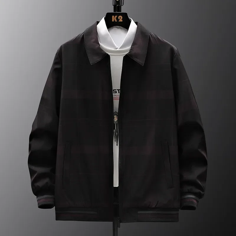 

Classic Plaid Lapel Jacket Solid Cut Slimming High Quality Fabric Comfortable Skin Breathable Sweat Absorption Show Thin Coat