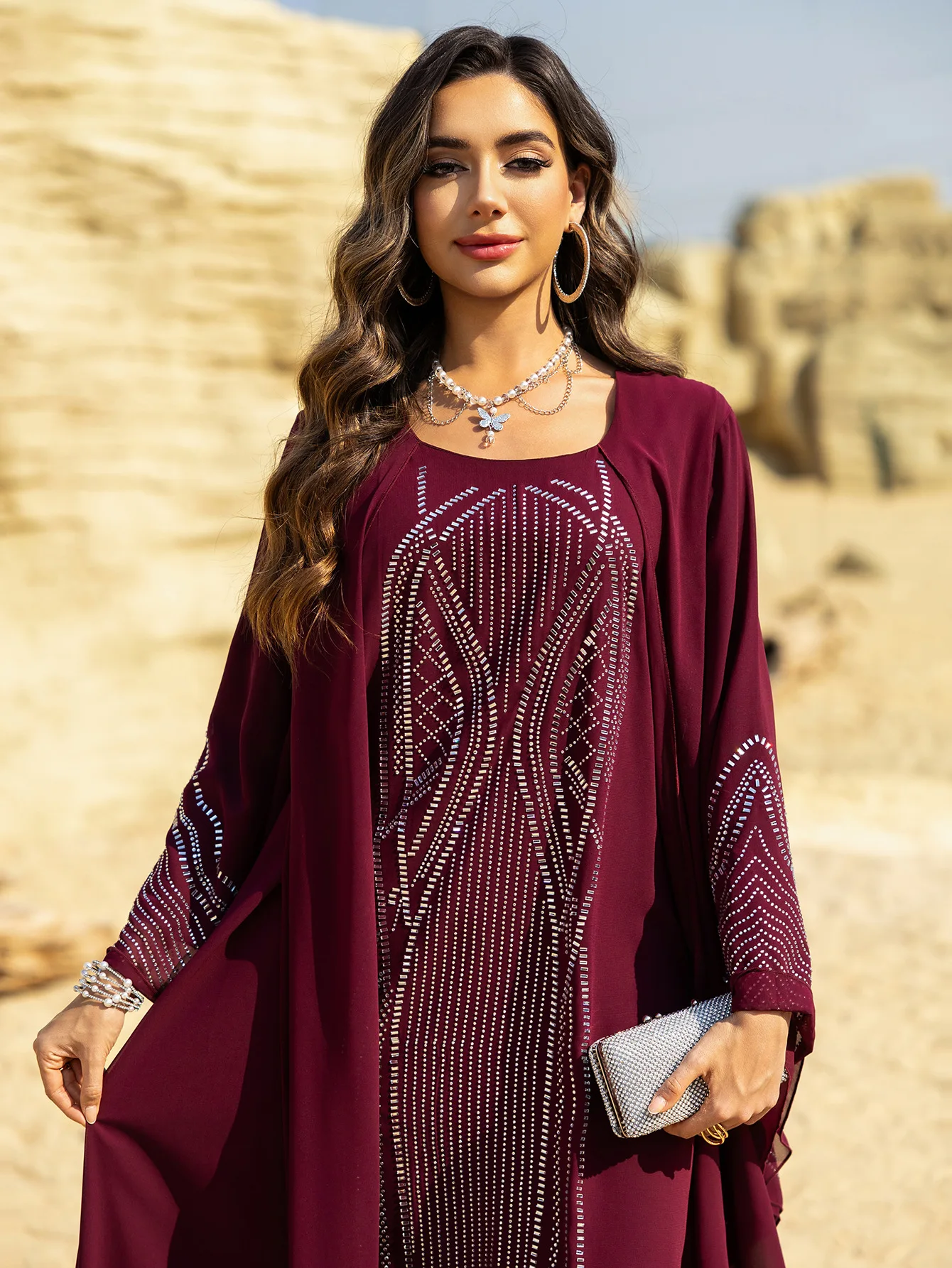 Abayas élégant pour femmes Robe musulmane luxe diamants Islam Jalabiya saoudien arabe Robe Caftan Marocain Femme turquie caftan Robe