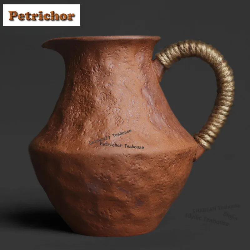 

450ml Old Rock Clay Stone Pattern Large Handheld Tea Pitcher Divide Tea Cha Hai Dispenser Justice Cup Fair Mug Teaset Accessorie