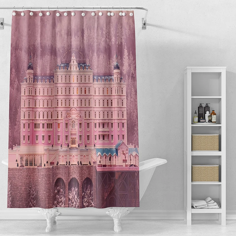 Gaslight Gatekeep Girlboss The Grand Budapest Hotel Shower Curtain Set with Grommets and Hooks for Bathroom Decor