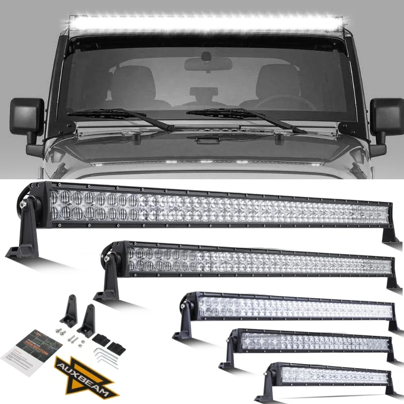 

Светодиодная балка серии 5D 22/32/42/50/52 дюйма, комбинированный прямой/изогнутый световой луч, двухрядная светодиодная балка с проводкой, 6500K