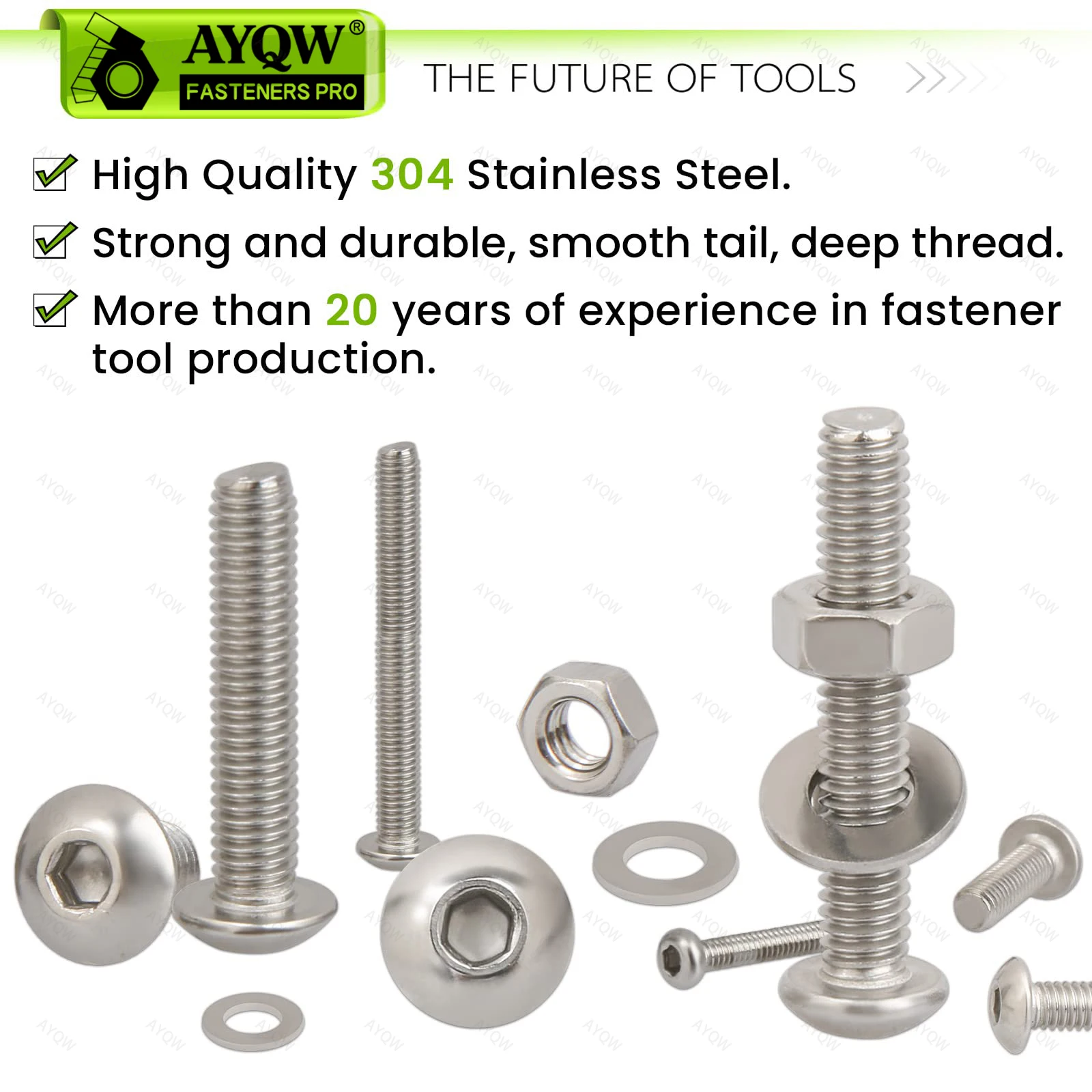 800 قطعة M2-M5 مجموعة متنوعة من البراغي والترباس المترية: 304 رأس زر مقبس سداسي من الفولاذ المقاوم للصدأ، مع قفل/غسالات مسطحة و4 مفاتيح سداسية #6
