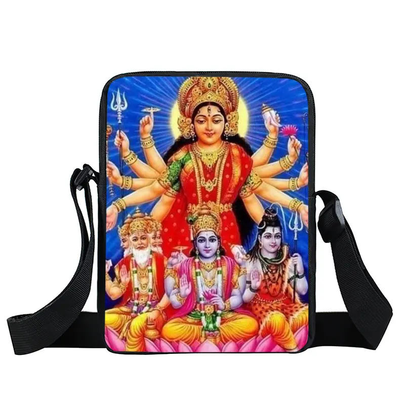 Indian Gods Radha Krishna Print Messenger Bag Ganesha Ganapati Women Handbag Elephant God Crossbody Bag Shoulder Book Bags