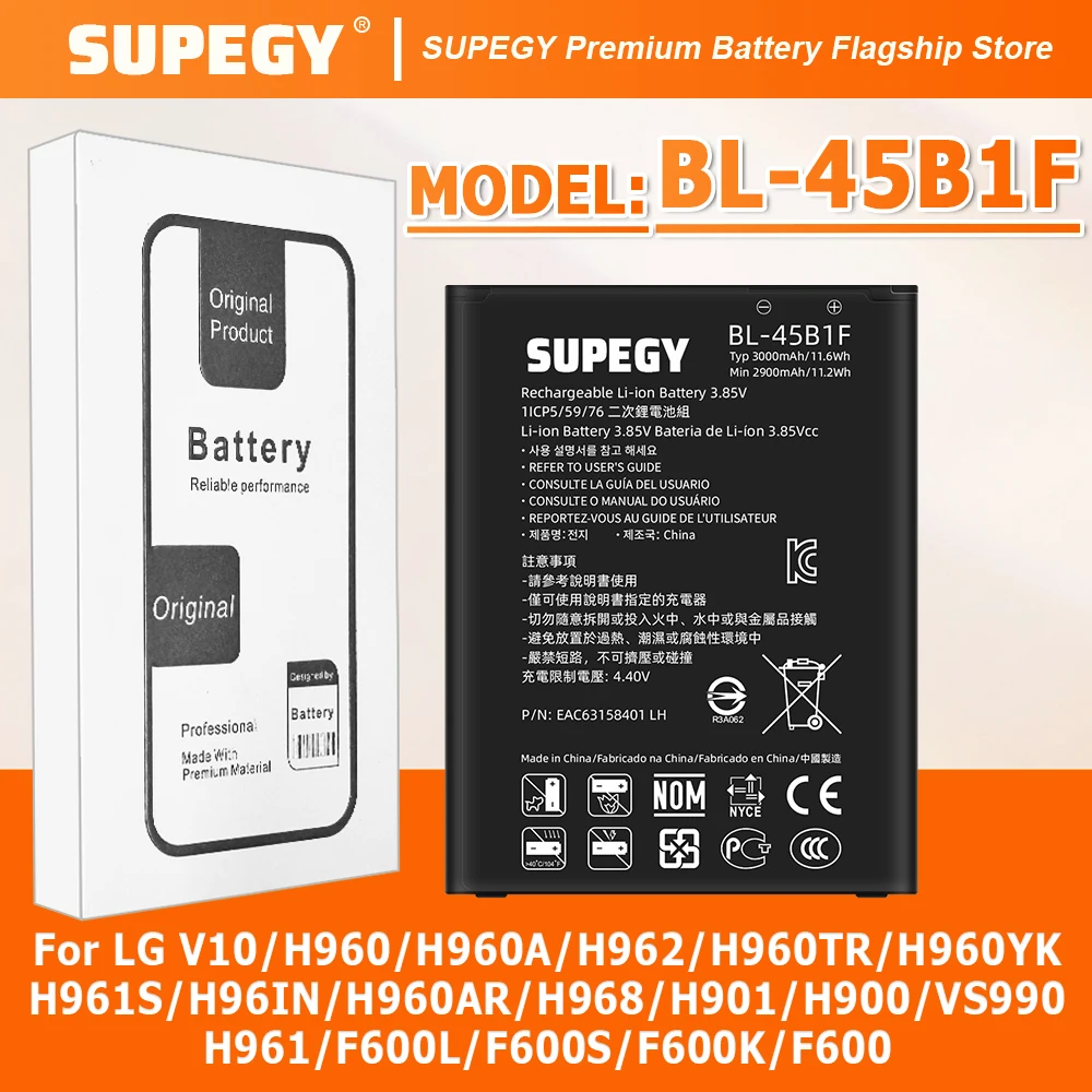 Batería 100% nueva BL-45B1F para LG V10/F600/Stylo 2/LS775/LS775/VS835/K540/L82VL/Stylus 2 Plus + herramientas gratuitas