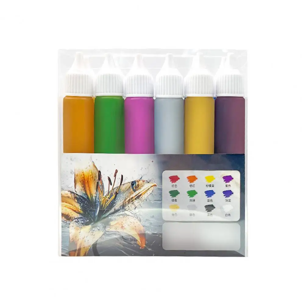 12Pcs Pigment Transparent Glass Painting Set Waterproof Adhesive Glass Painting Kit