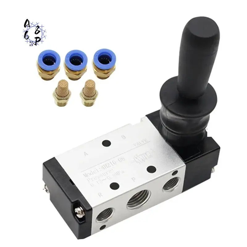 A68P-4H210-08 5/2 Way Pneumatic Air Hand Lever Operated Valve Manual Control 2 Position 3 5Port Push-Pull 3H210-08