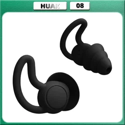 HUAK 3 Layer Reusable Ear Plugs For Sleeping Noise Cancelling, Soft Silicone Ear Plugs for Sleeping,Swimming, Studying, Concerts