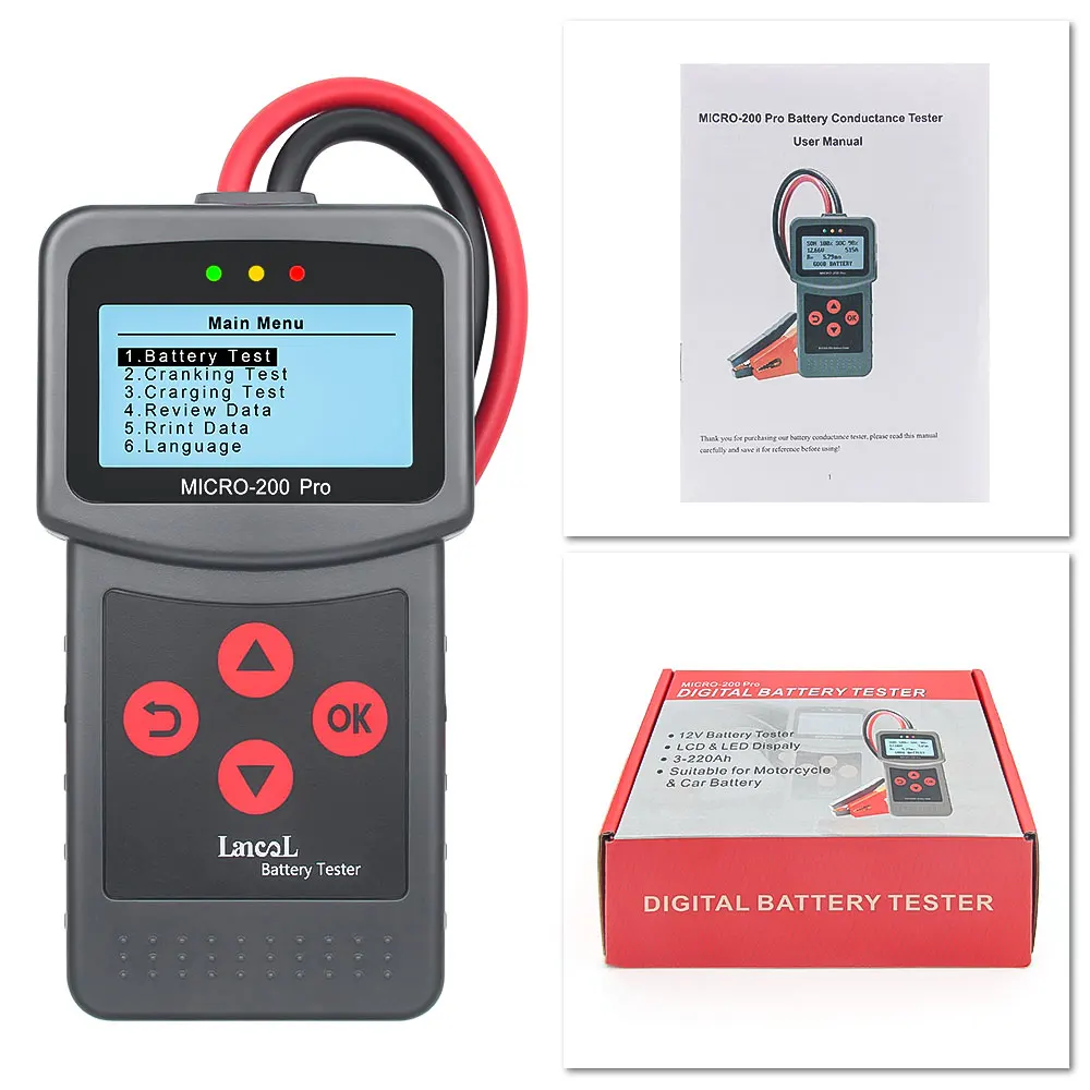 Lancol Micro200Pro 12V 24V Auto- und Motorrad-Batterietester 40 bis 2000CCA Startstrom- und Lade-Batterie-AGM-Gel-Kapazitätsanalysator-Werkzeuge – Detail 21