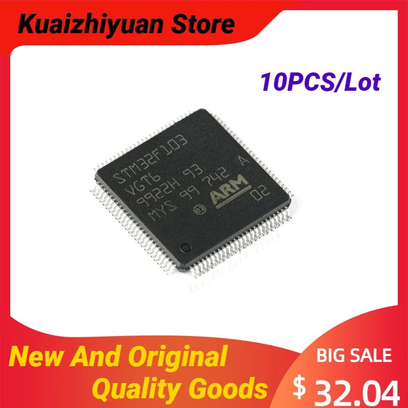 10PCS/Lot New And Original STM32F103VGT6 STM32F103VGT STM32F103VG STM32F103V IC MCU Chip LQFP-100 Chipset Quality Goods