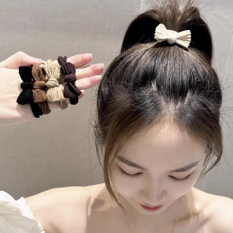 女性用ナイロン弾性ヘアバンド,ヘアタイ,ポニーテールホルダー,ラバーバンド,女の子用ヘアアクセサリー,10個