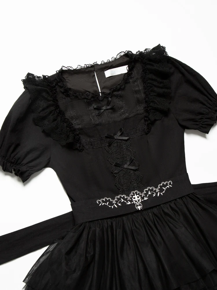 Original lolita retro gotisches kleid japanisches süßes mädchen tee party op kleid mit puji