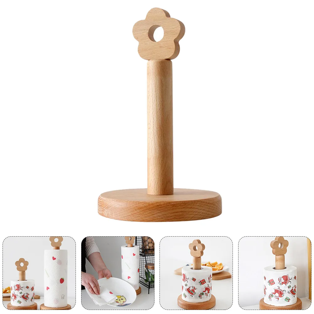 

Wooden Paper Towel Holder Roll Stand Rack Kitchen Bathroom Storage Tissue Decor Easy Clean Durable Practical Small