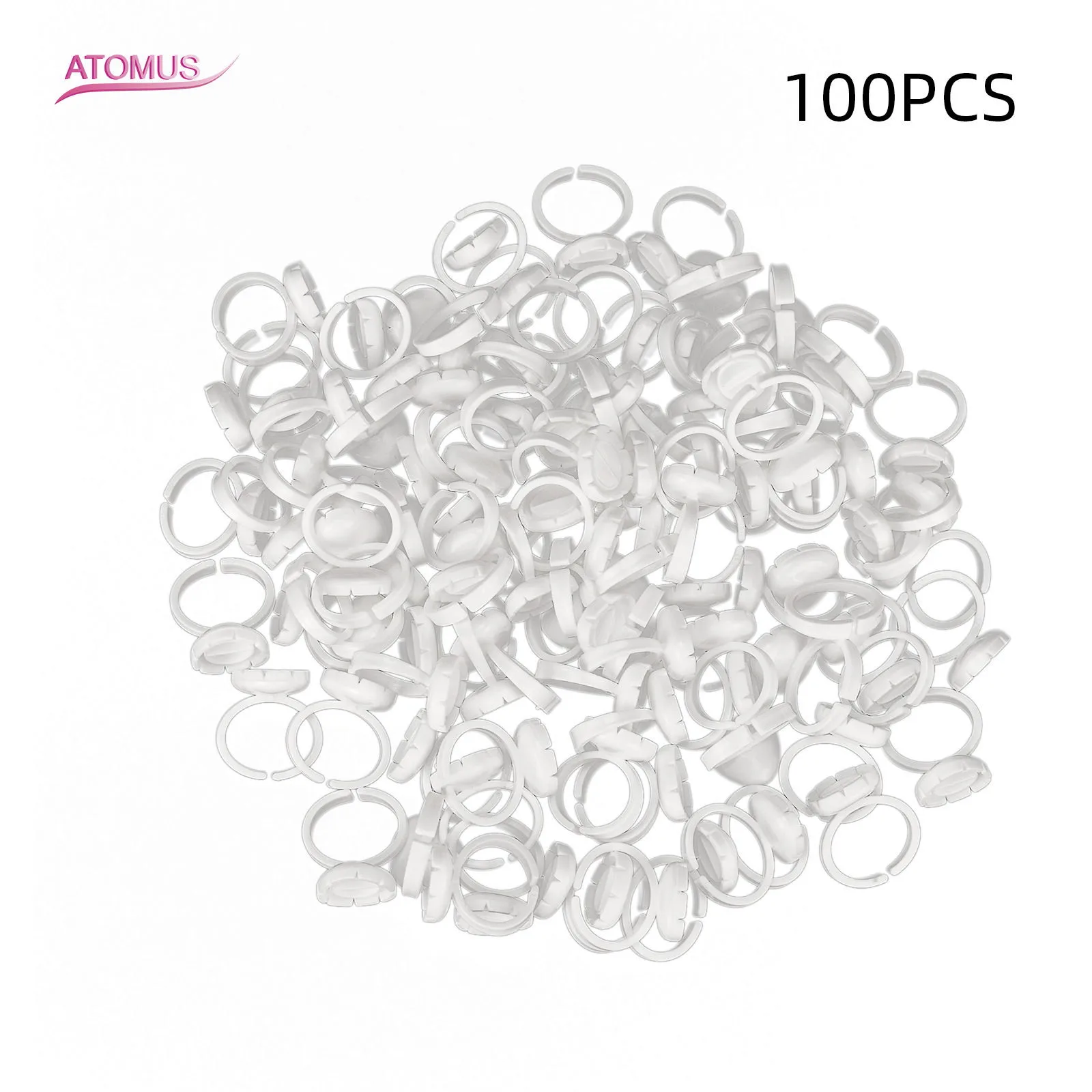 100pcs Microblading Disposable Plastic Tattoo Ink Ring Pigment Holder Cup For Grafted Eyelash Accessories Tatoo Supply