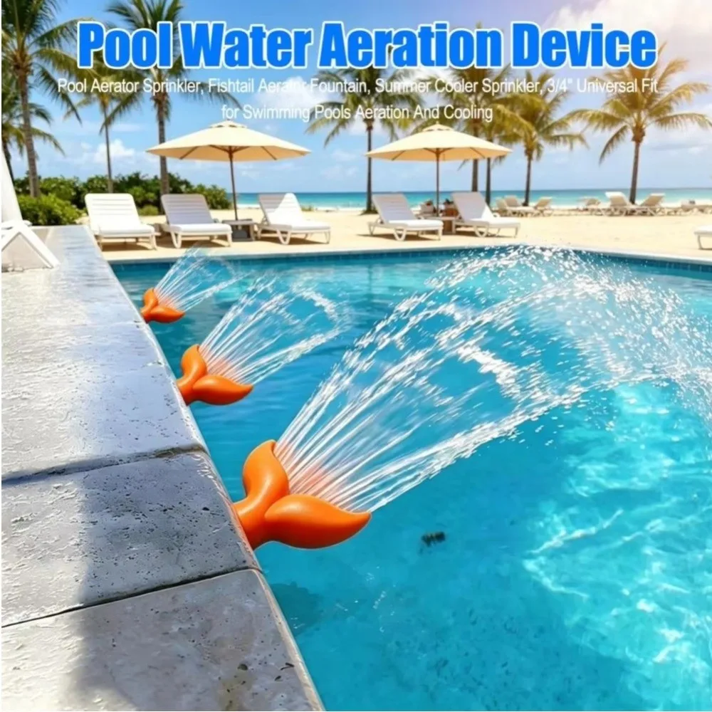 3/4 Inch Universal Swimming Pool Fountain Fountain Effect Oxygenating Mermaid Tail Pool Sprayer Wide Fan Waterfall