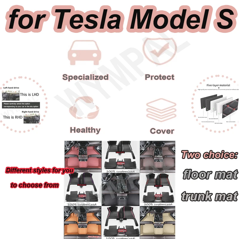 

Роскошные автомобильные коврики для Tesla Model S 2012 ~ 20222, роскошный ковер, автозапчасти для интерьера, напольный коврик, кожаный коврик, комплект автомобильных аксессуаров