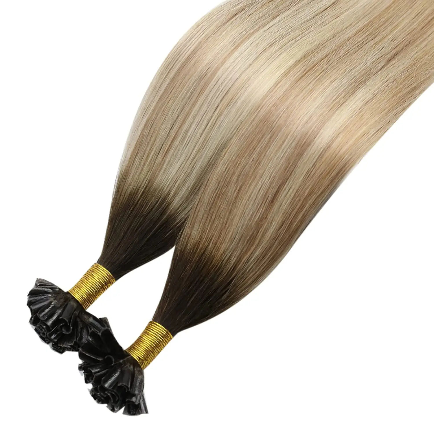 Moresoo U Tip Hair Extensions 50G Real Remy Hair Blonde Nail Tips 100% Real Human Hair 50G Brazilian Hair Extensions for Women