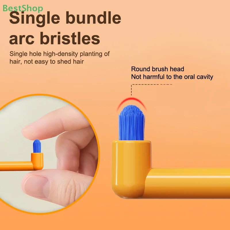 💕 فرشاة أسنان أحادية اللون لتصحيح تقويم الأسنان، ورأس مستدير صغير، وأسنان الحكمة وفرشاة بين الأسنان #2
