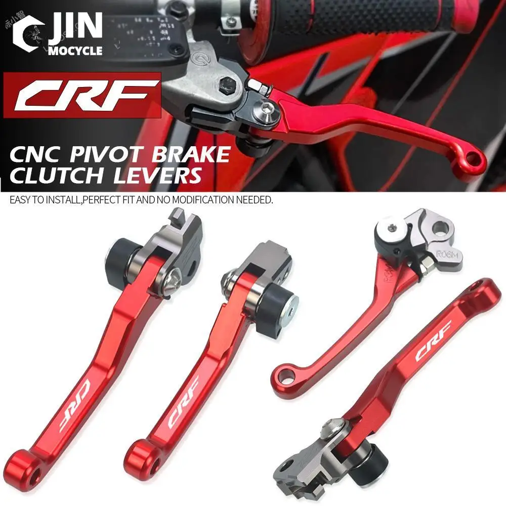 

For HONDA CRF250R CRF450R 2004-2006 ，CRF250X CRF450X 2005-2018 Motorcoss Pit Dirt Bike Pivot Foldable Brake Clutch Levers LOGO