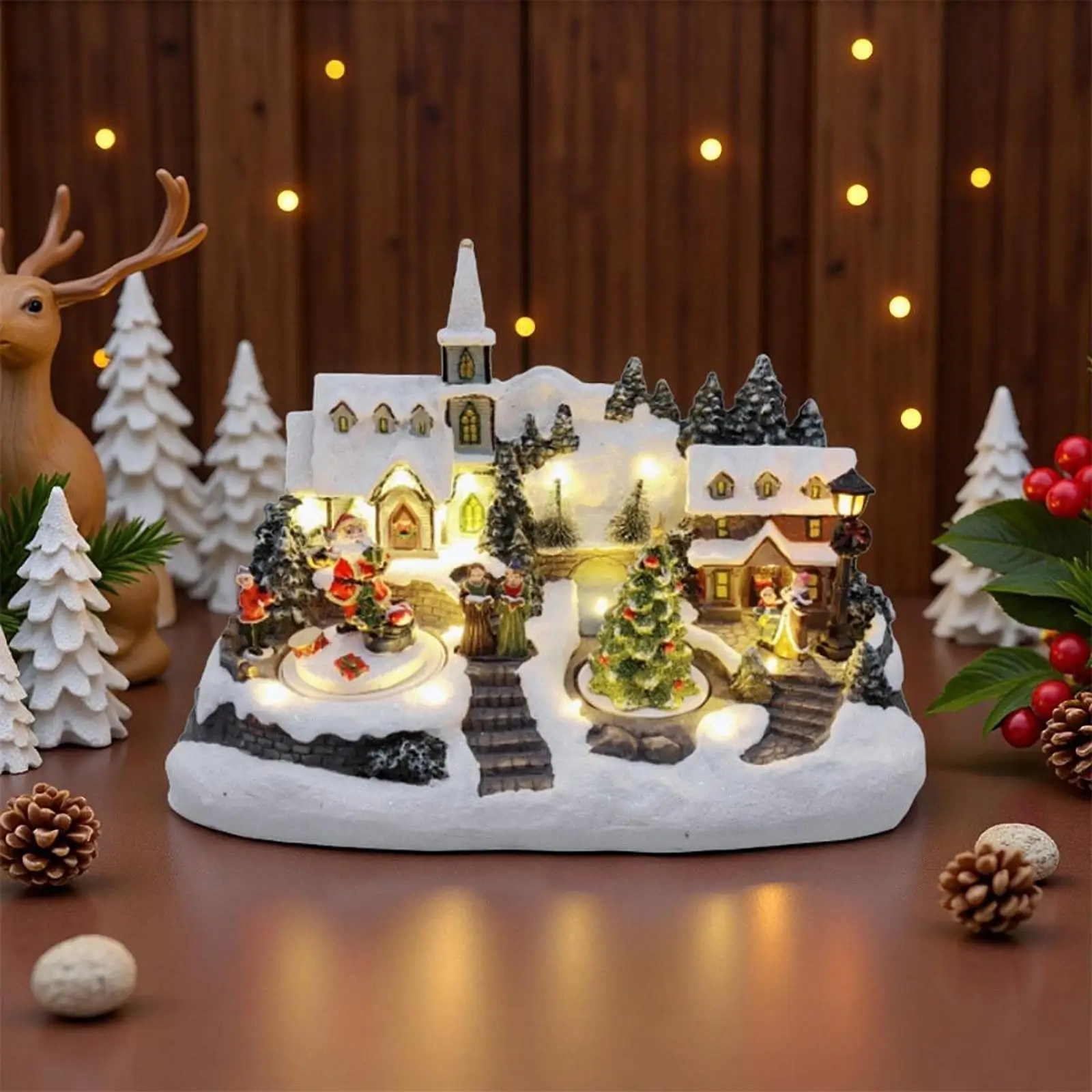 LED Music Christmas House with Colourful Lights and Music Decorative Gift