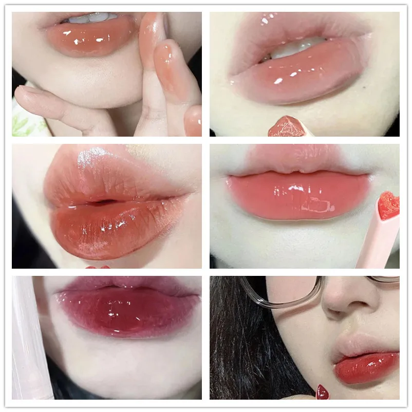 

[MA] 1 шт. блеск для губ Gege Bear с зеркальным эффектом и блестками, стойкий увлажняющий тинт для губ в форме сердца, твердая помада-карандаш, косметика