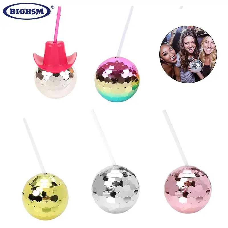 독특한 디스코 볼 컵, 플래시 칵테일 컵, 나이트 클럽 바, 독신 파티, 깜박이는 빨대 와인 잔, 마시는 시럽 병, 580ml 