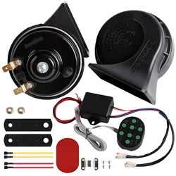 12V 130dB Musical Car Horn with 8 Sounds Waterproof Super Loud for Cars Trucks Vans Motorcycles