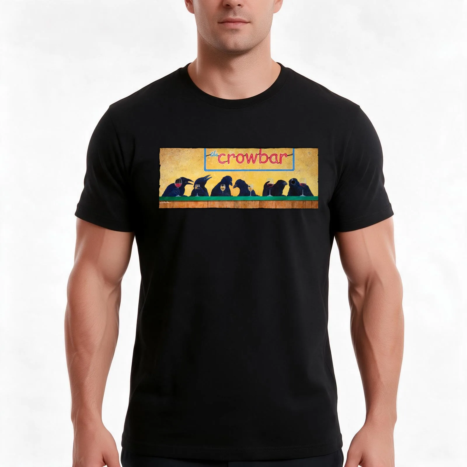 Will Bullas / tee / Crowbar / humor animals T-Shirt, Summer Casual Cotton Tee, Oversized Streetwear Tops, Vintage Graphic Print