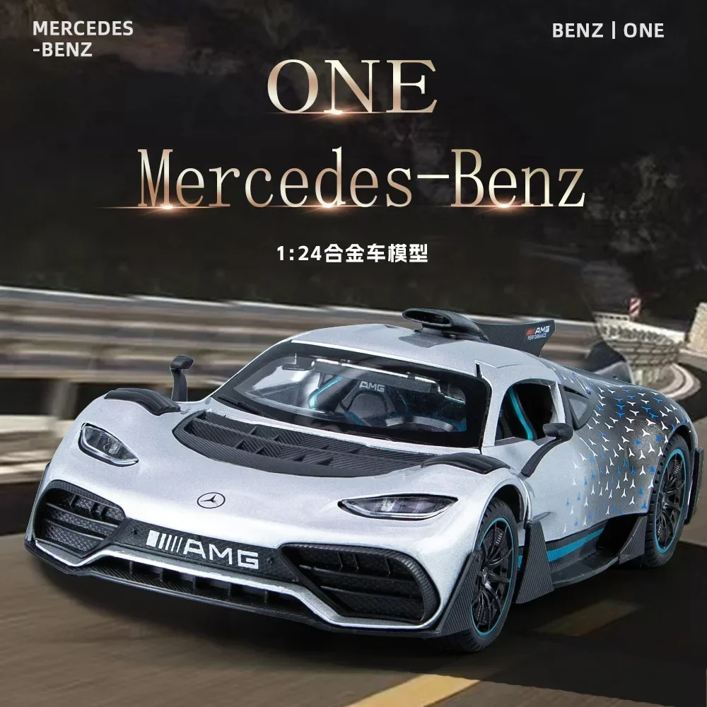 1:24 Mercedes Benz ONE Sportwagen Simulation Diecast Metalllegierung Modellauto Sound Licht Zurückziehen Sammlung Kinder Spielzeug Geschenke
