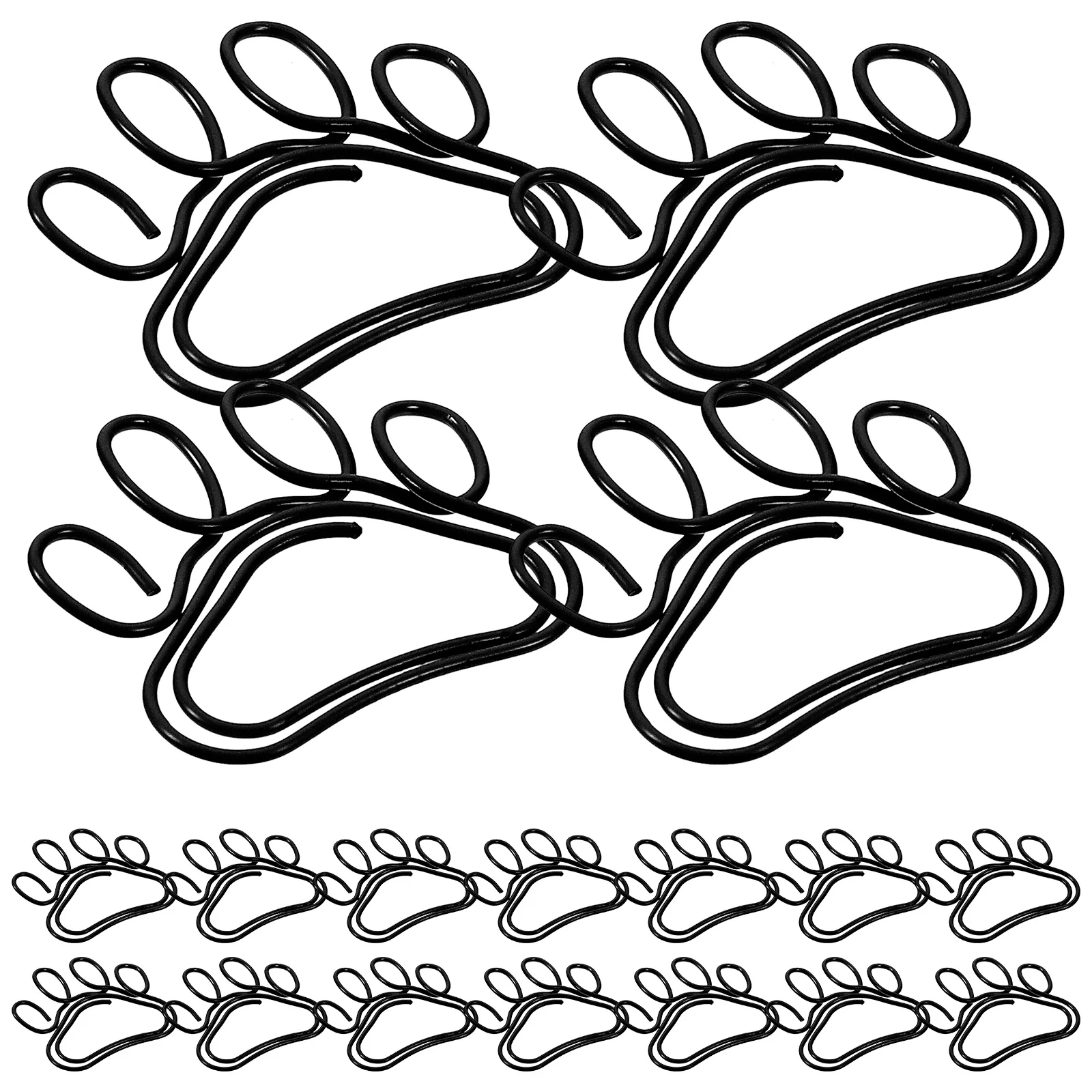 20 Pcs Wire Files Clip Cartoon Paw Print Paper Paperclips for Paperwork Unique Marking Office