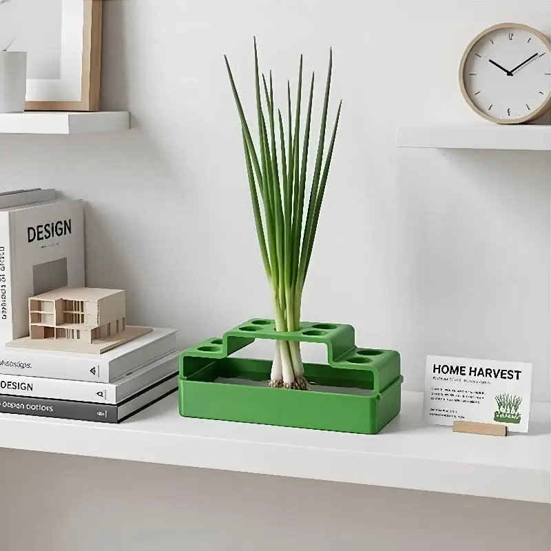 

A Planting Device Specifically Designed For Green Onions, Featuring A Hydroponic System That Allows For Repeated Growth