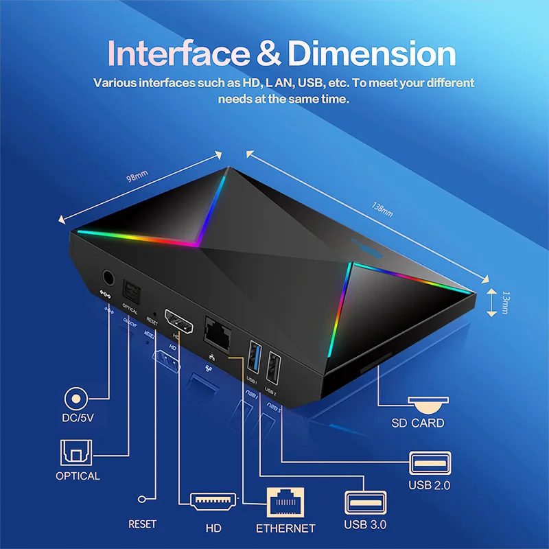 R69 plus Voice Control 8K Ultra HD TV Box Octa Core Allwinner H728 Obsługuje Netflix WIFI 6 Set Top Box