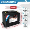 L2-400 LiFePO4 자동차 시동 배터리, 12V 40Ah 1200CCA 딥 사이클 수명, 200A BMS, 자동차 교체 배터리 6