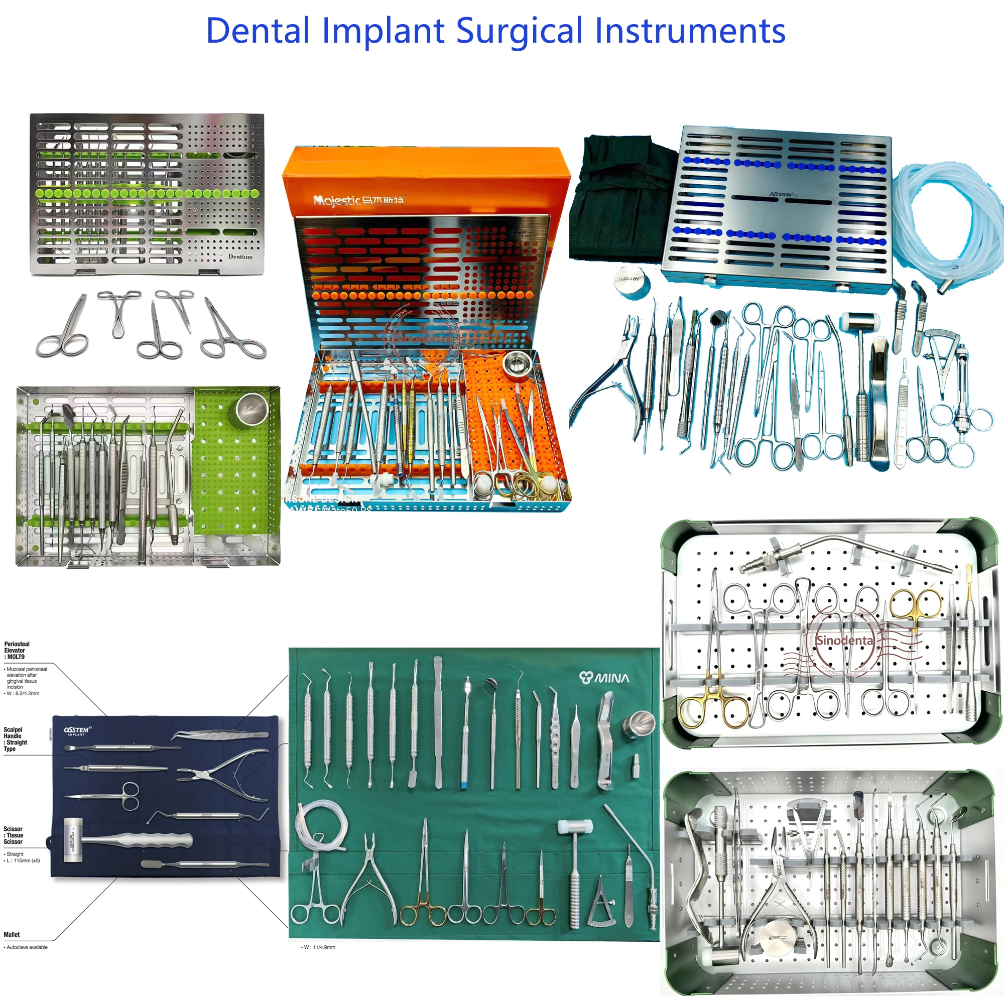 

New Original Dental Implant kit 18pcs 21pcs 28pcs Surgery Kit Basic Instrument Set for Dental Periodontal&Implant Surgery Use