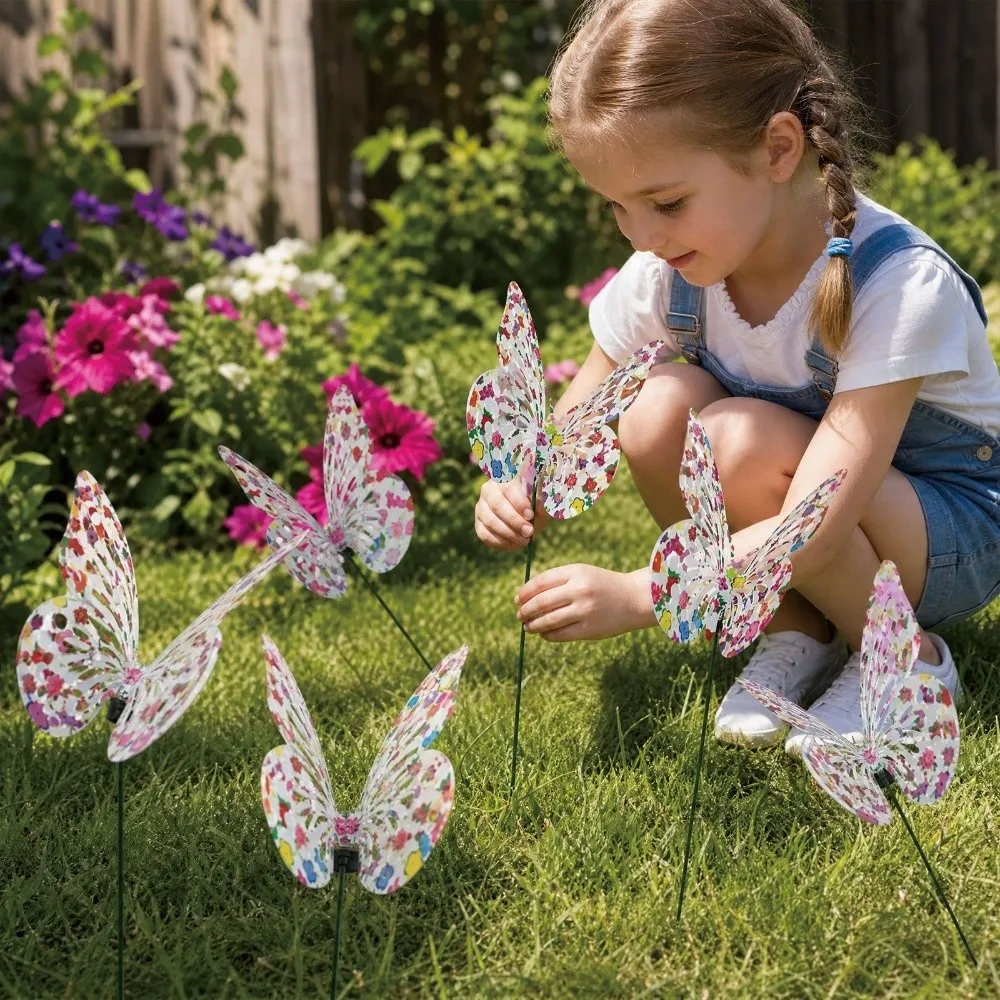Piques décoratives papillon colorées pour plantes, ornements papillon de simulation onirique, réalistes et polyvalents