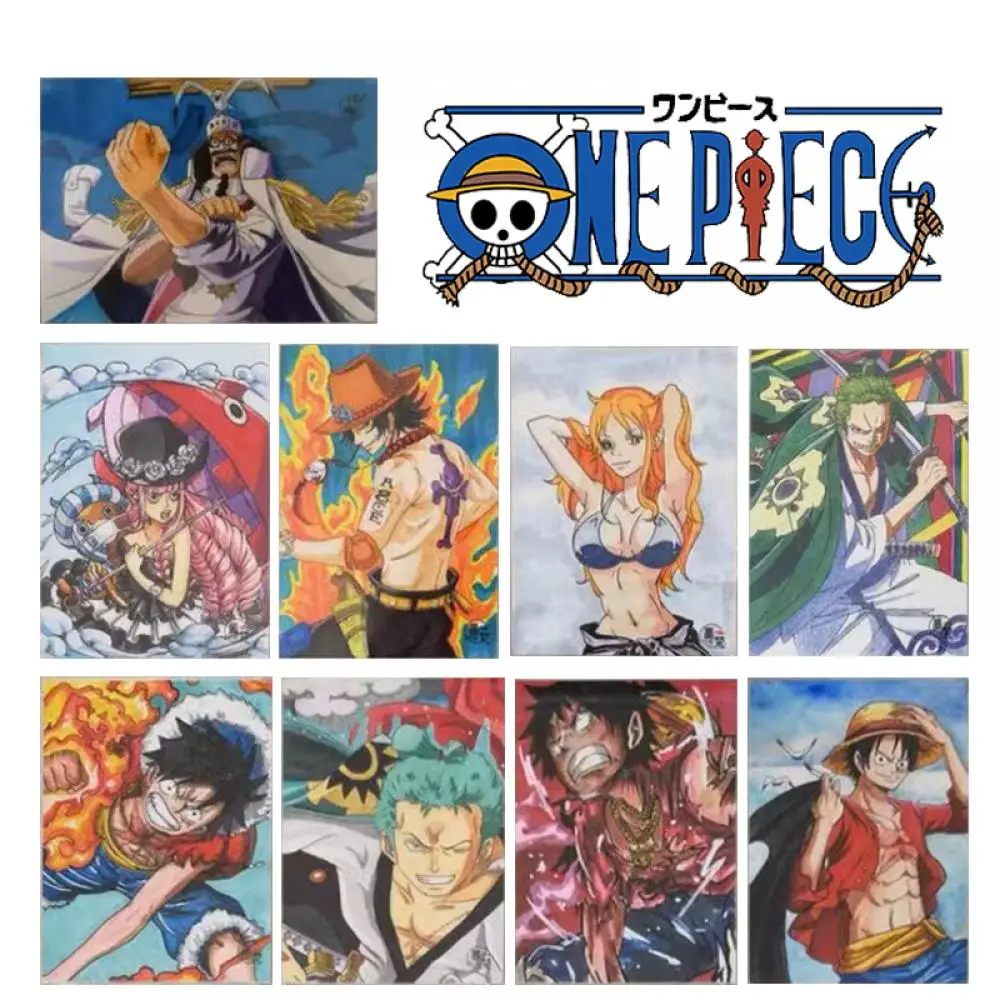 

Anime ONE PIECE Monkey D. Luffy Nami Perona Borsalino Charlotte Katakuri Hand-painted card character Christmas birthday gift