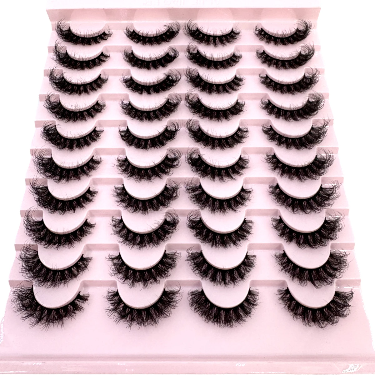 20 paia di soffici ciglia di visone artificiale 3D fatte a mano, ciglia naturali riutilizzabili