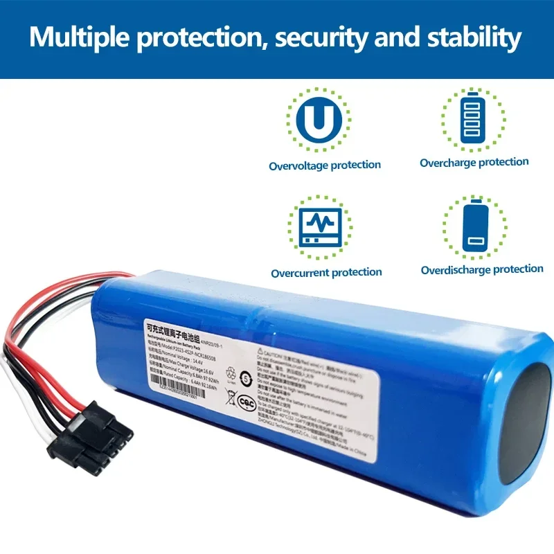 Original 14.4V 12800mAh Eddie ion Remplacement Batterie D099-4S2P Pour Xiaomi Mi Robot Aspirateur-Mop 2 Pro MJST1SHW MJSTS Partie