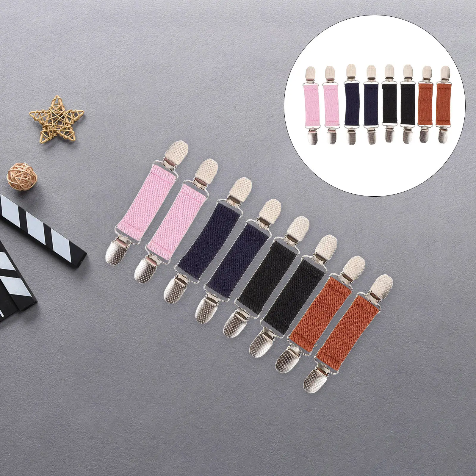 

8Pcs Kids Winter Glove Clamp Elastic Anti-Loss Mitten Clips Metal Glove Holder Strap Anti Lost Mitten Clips Mittens Connectors