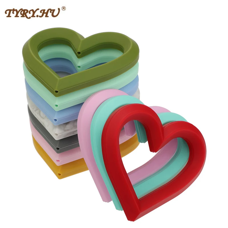 TYRY.HU 1pc Baby Soft Silicone Teether Round Heart Shape Molar Tool Kids Teether Baby Toy Food Grade Pacifier Accessories