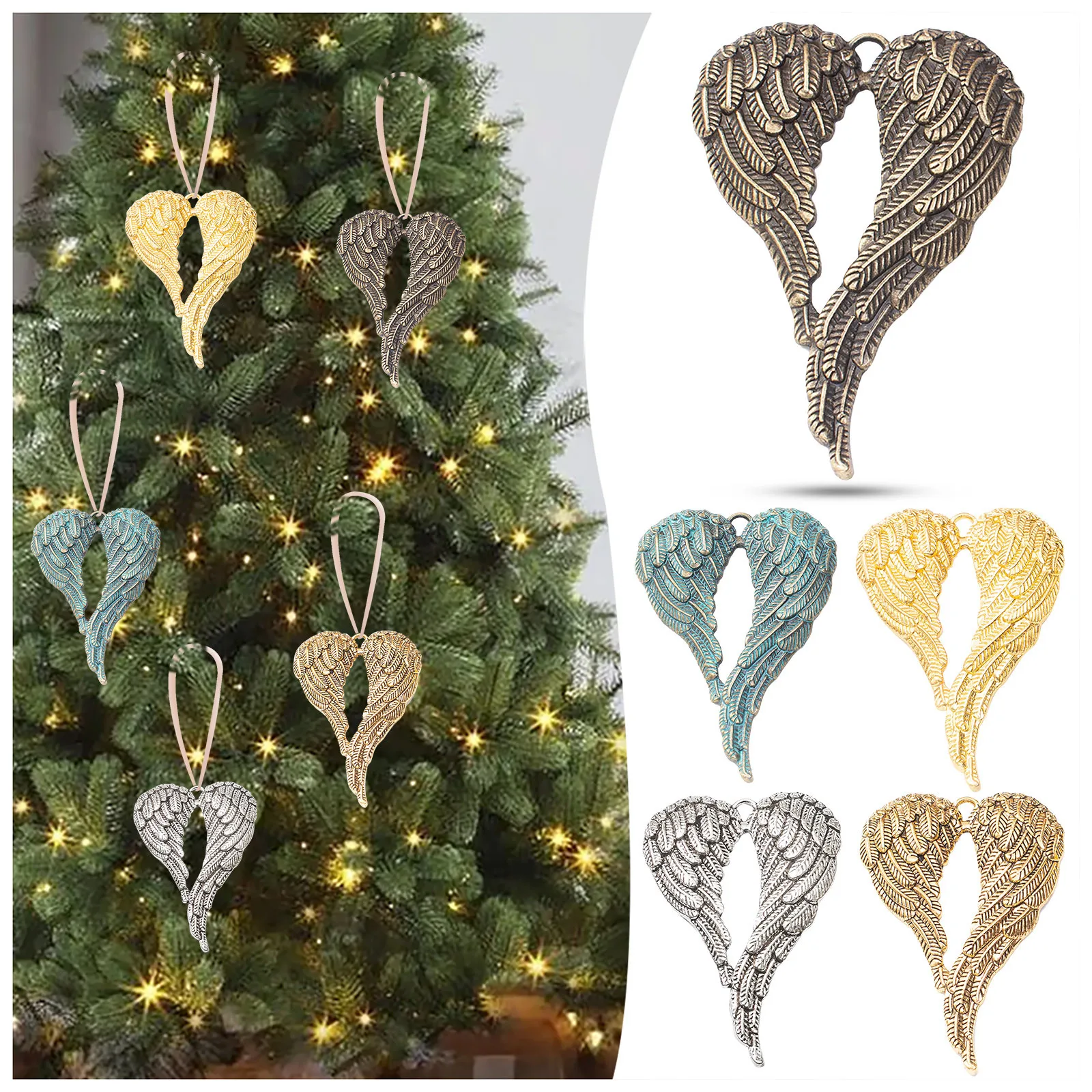 Angel Wing Hanging Pendant Part Of My Heart Is In Heaven Christmas Tree Ornament Family Memorial Home Decoration 2024 Souvenir