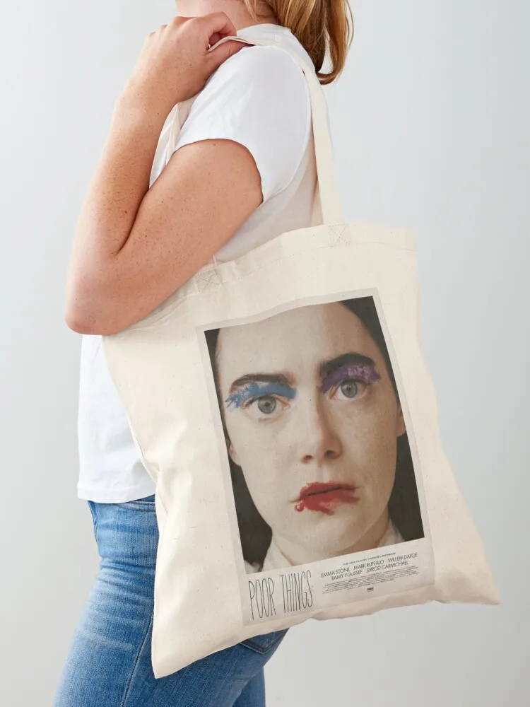 

POOR THINGS 2023 movie poster t-shirt sticker Emma Stone Tote Bag Women's shopper bag Canvas stote bag Cloth bags