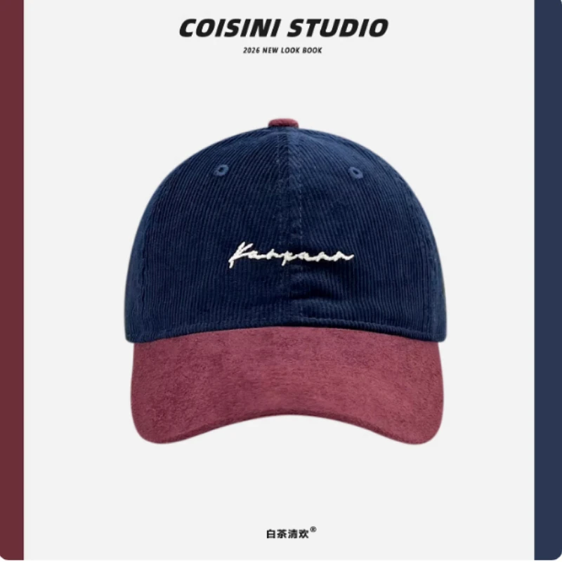 

Новая простая бейсболка из вельвета с вышивкой и цветовыми блоками, унисекс, для весны и осени, для активного отдыха и спорта